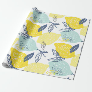 Hand drawn doodle lemonade seamless pattern wrapping paper