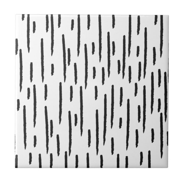 Hand Drawn Doodle Lines Ceramic Tile (Front)