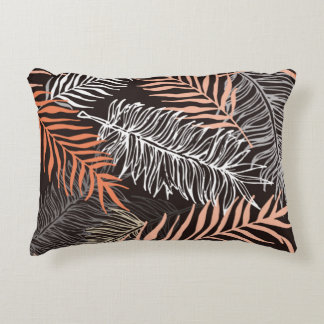 Hand drawn doodle palm leaves pattern decorative cushion