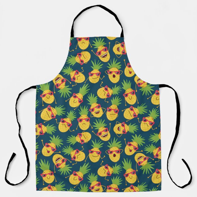 Hand drawn doodle seamless background with hand dr apron (Front)