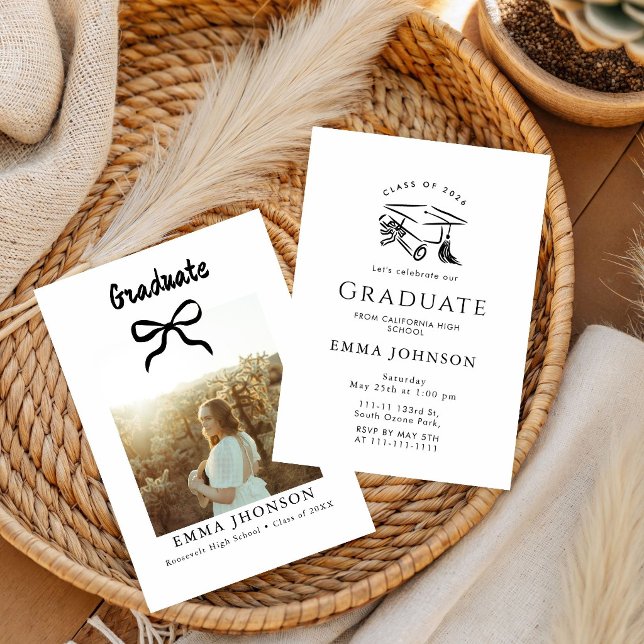Hand drawn doodle Simple Graduation Party  Invitation (Creator Uploaded)