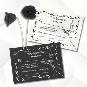Hand drawn doodle Skeleton RSVP response cards