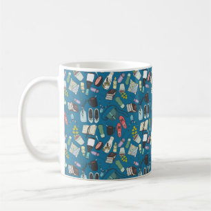 Hand drawn doodle sketch fashion illustration seam coffee mug