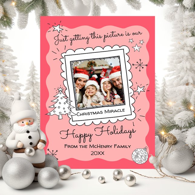 Hand Drawn Doodle Sketch Photo Christmas Card (Creator Uploaded)