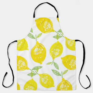 Hand drawn doodle tropical fruit pattern backgroun apron