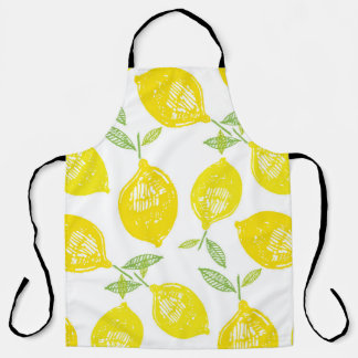 Hand drawn doodle tropical fruit pattern backgroun apron