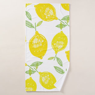 Hand drawn doodle tropical fruit pattern backgroun bath towel