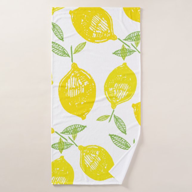 Hand drawn doodle tropical fruit pattern backgroun bath towel (Bath Towel)