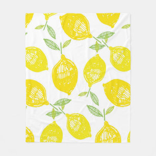 Hand drawn doodle tropical fruit pattern backgroun fleece blanket