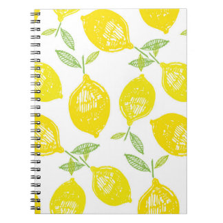 Hand drawn doodle tropical fruit pattern backgroun notebook