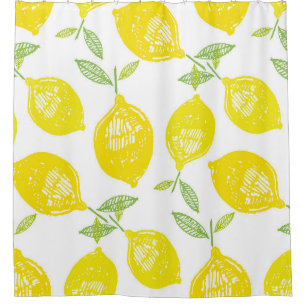 Hand drawn doodle tropical fruit pattern backgroun shower curtain