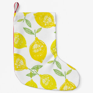 Hand drawn doodle tropical fruit pattern backgroun small christmas stocking