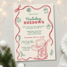 Hand Drawn Doodle Western Holiday Hoedown Party