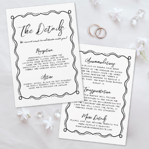 Hand Drawn Doodle Whimsical Wedding Details Enclosure Card