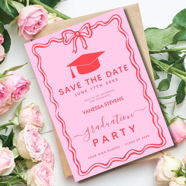 Hand Drawn Doodles Graduation Save the Date  Invitation (Creator Uploaded)