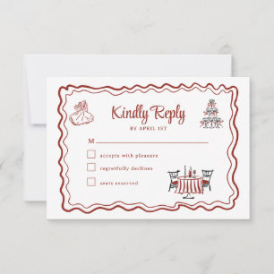 Hand Drawn Doodles Italian Wedding RSVP