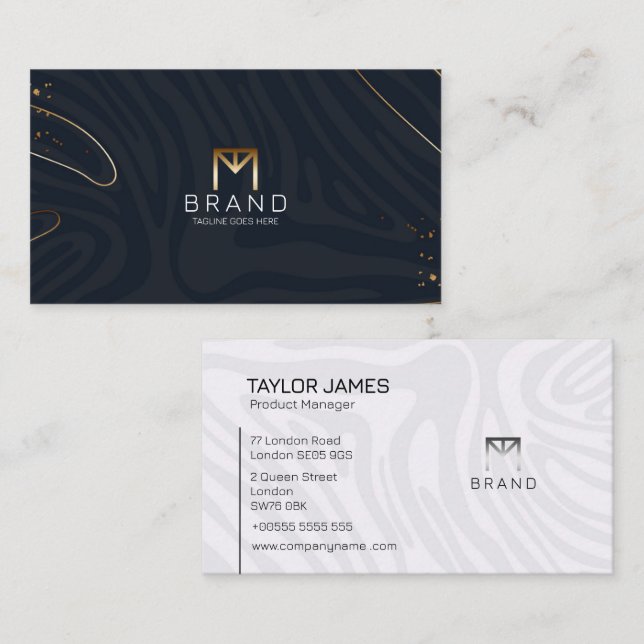 Hand Drawn Double Sided Horizontal Business Card (Front/Back)
