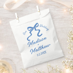 Hand Drawn Drawings Doodles Ribbon Bow Wedding Favour Bag