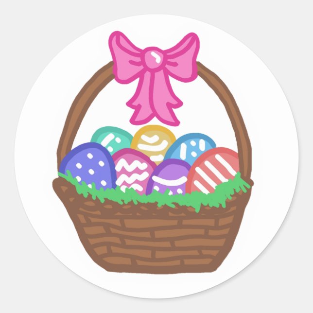 Hand drawn Easter Basket Sticker (Front)