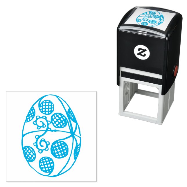 Hand Drawn Easter Egg Drawing Custom Colour Self-inking Stamp (In Situ)
