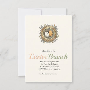Hand-Drawn Easter Nest Invitation