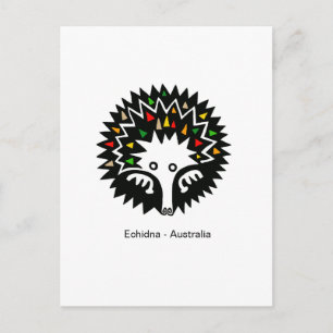 Hand drawn-  ECHIDNA - Aussie wildlife - Nature Postcard