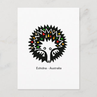 Hand drawn-  ECHIDNA - Aussie wildlife - Nature Postcard