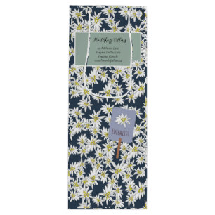 Hand-Drawn Edelweiss Elegant Vineyard Boutique Wine Gift Bag