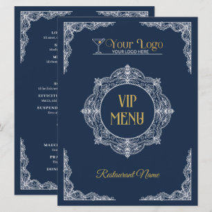 Hand-drawn Elegant Ornate Your Logo VIP Menu