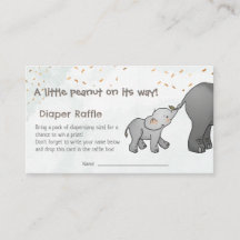 Hand Drawn Elephant Little Peanut Diaper Raffle