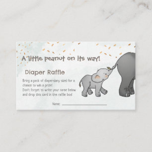  Hand Drawn Elephant Little Peanut Diaper Raffle  Enclosure Card