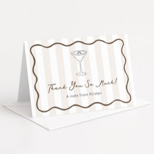 Hand-Drawn Espresso Martini Coffee Bridal Shower Thank You Card