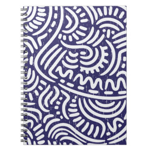 Hand-drawn ethnic elements, vibrant pattern. notebook