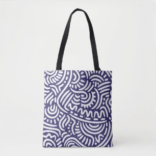Hand-drawn ethnic elements, vibrant pattern. tote bag