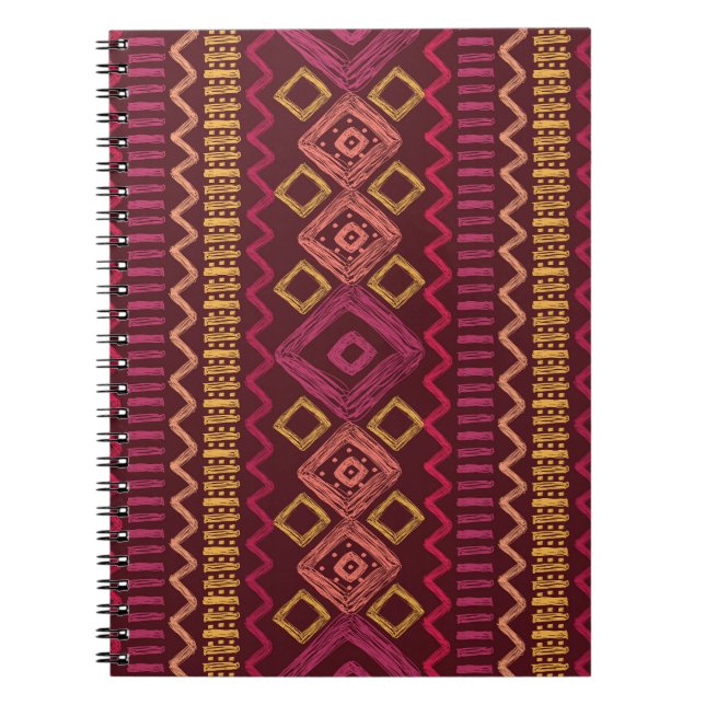 Hand drawn ethnic pattern: abstract seamless notebook (Front)