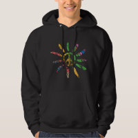 Hand Drawn Ethnic Peace Sign Hippie Bohemian