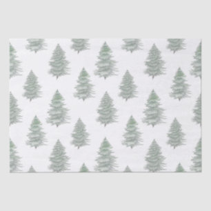 Hand Drawn Evergreen Tree Pattern    Tissue Paper