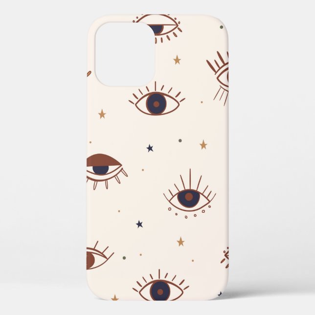 Hand Drawn Eyes Mystical Seamless Pattern. Evil Ey Case-Mate iPhone Case (Back)