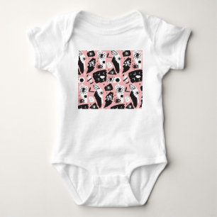 Hand-drawn eyes: trendy pattern baby bodysuit