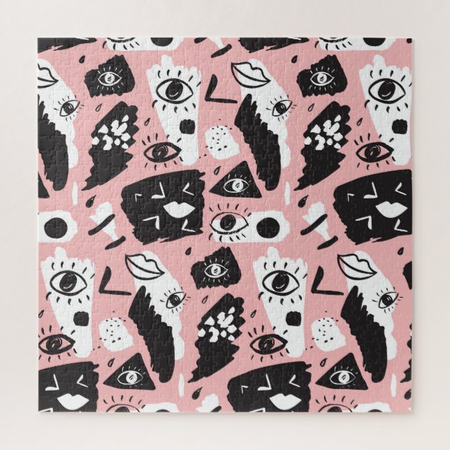 Hand-drawn eyes: trendy pattern jigsaw puzzle (Vertical)