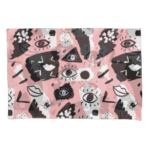 Hand-drawn eyes: trendy pattern pillowcase