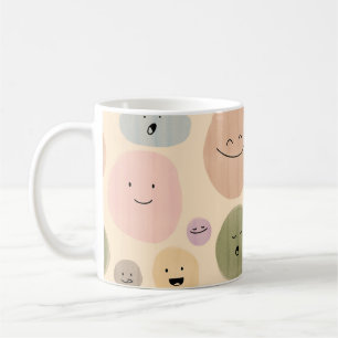 Hand-drawn Facial Expressions Seamless Pattern Coffee Mug