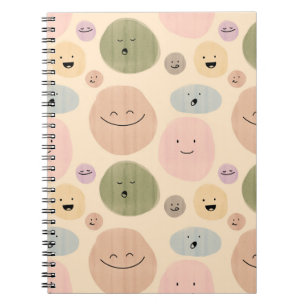 Hand-drawn Facial Expressions Seamless Pattern Notebook