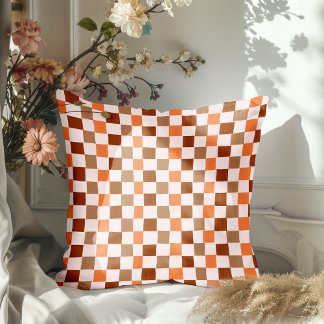 Hand Drawn Fall Check Cushion