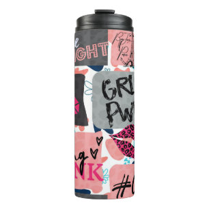 hand drawn fashion girls pattern. Colourful modern Thermal Tumbler