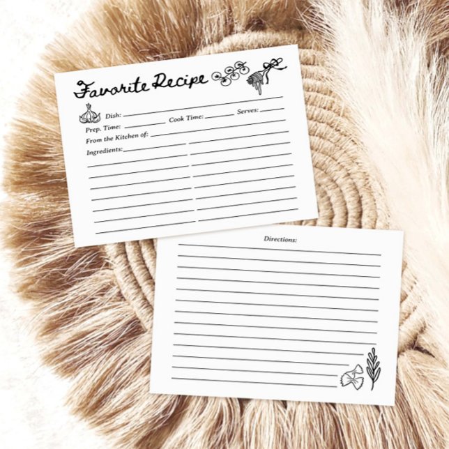 Hand Drawn Favorite Recipe Card (Creator Uploaded)