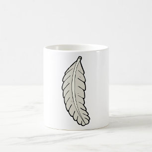 Hand Drawn Feather Minimalist Nature  Coffee Mug