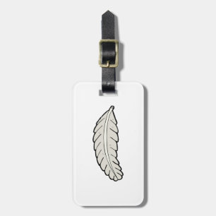 Hand Drawn Feather Minimalist Nature Luggage Tag