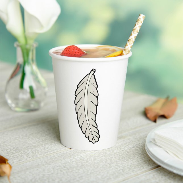 Hand Drawn Feather Minimalist Nature  Paper Cups (Creator Uploaded)