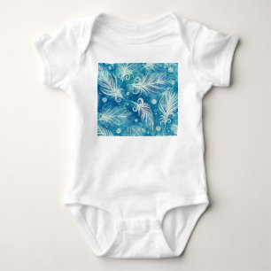 Hand Drawn Feathers: Seamless Pattern Baby Bodysuit